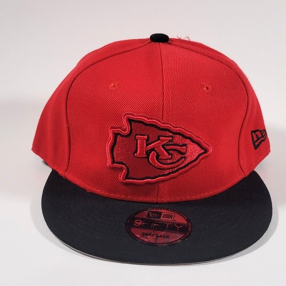 Kansas City Chiefs Hat Red / Black New Era Adjustable Snapback Cap NFL FOOTBALL - Picture 3 of 8